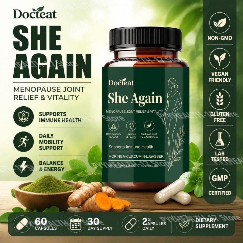 Moringa Leaf Powder - Docteat She Again Cápsulas de Suporte