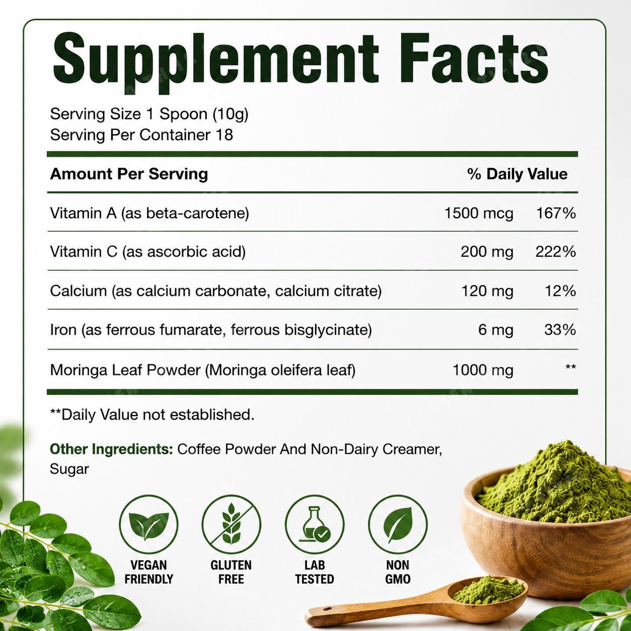 Docteat Pó de Mistura de Folha - Moringa Leaf Powder avaliação e preço