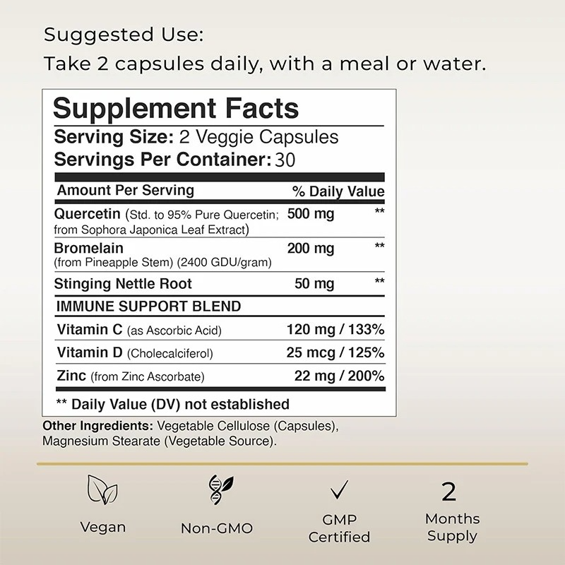Quercetina Contém Vitamina C e - Wellness Quercetin avaliação e preço