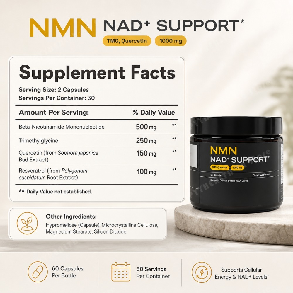 Cápsulas de Suporte NMN NAD+ 1 - Wellness Quercetin avaliação e preço