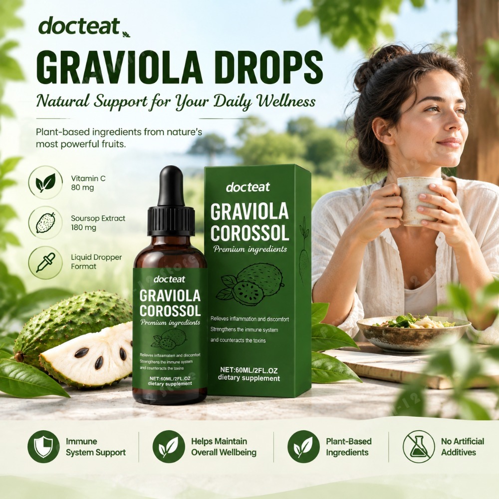 Gotas líquidas de graviola com - Herbal And Wellness Products avaliação e preço