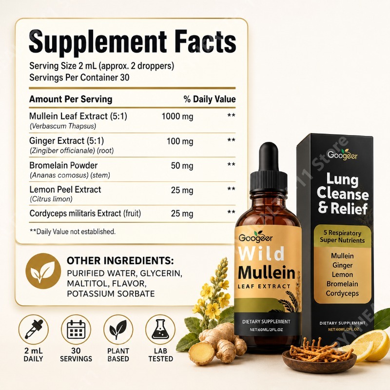Gotas Líquidas de Mullein, Mis - Herbal Wellness Blend avaliação e preço