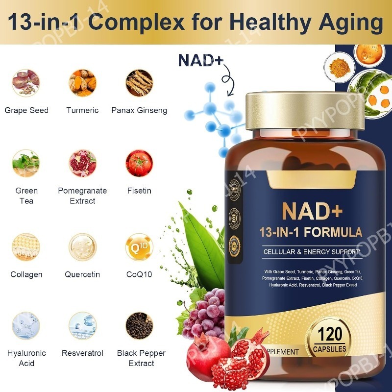 Cápsulas NAD+ 500mg 13-em-1 co - Wellness Quercetin avaliação e preço